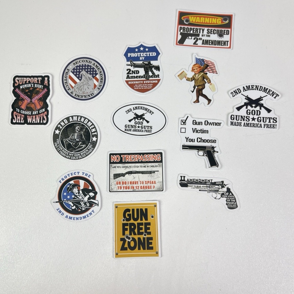 2nd Amendment Vinyl Sticker Set of 13 Gun Rights Right To Bear Arms